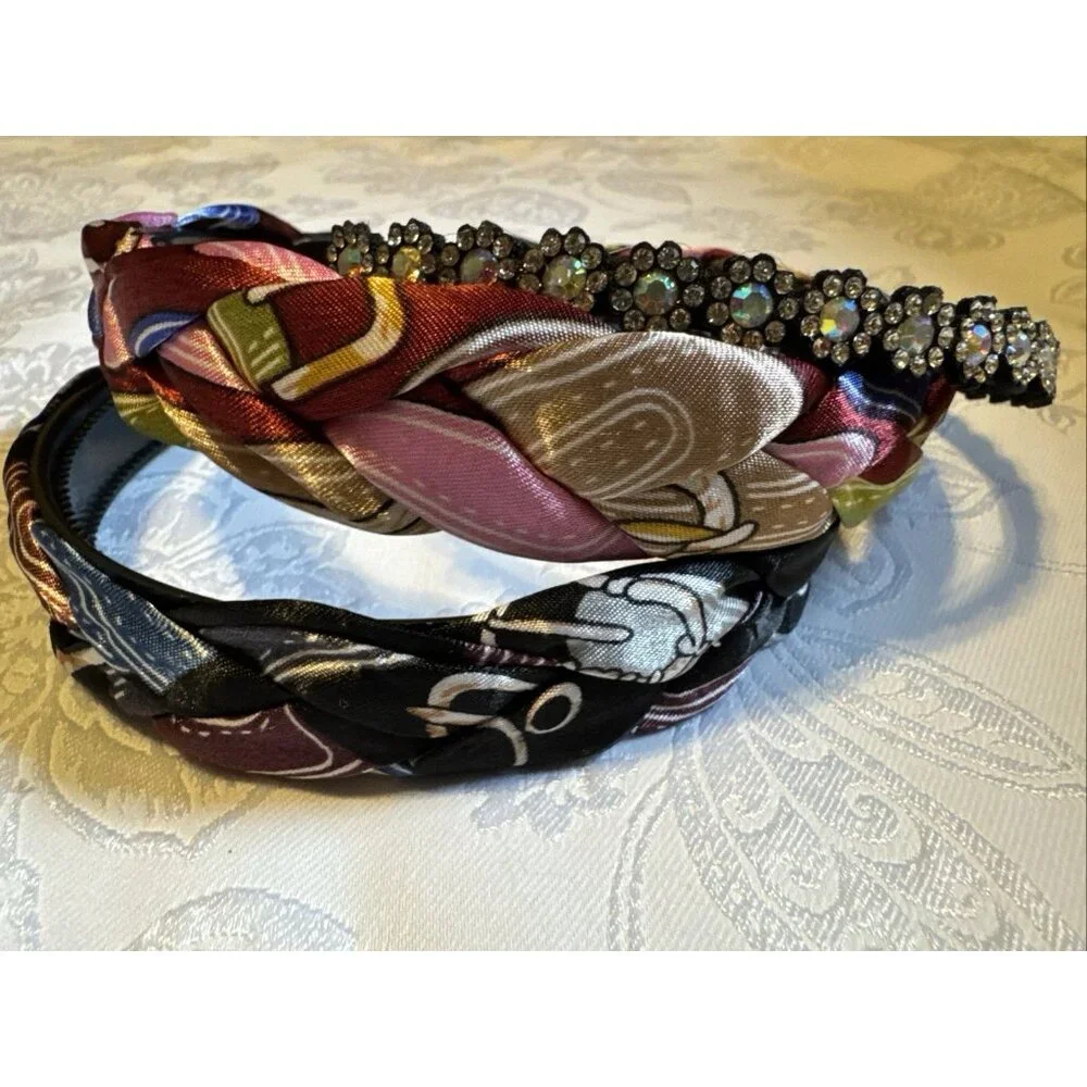 NORDSTROM 5 PC Hair Accessories Bundle Lot Headband Bows Barrette Rhinestone NEW